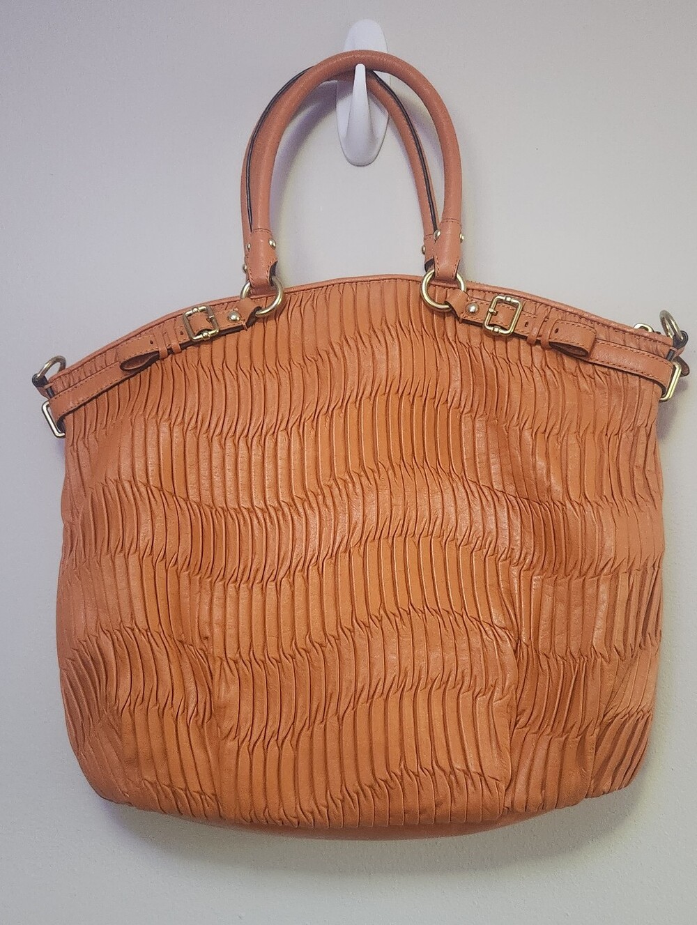 Coach Madison Gathered Leather Lindsey 33371E B4 Orange NWT Rare Paper Serial # - Picture 13 of 16